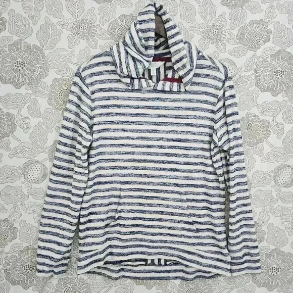 Market & Spruce Pullover Striped Knit Sweatshirt Hooded Women's M 3470C - Picture 1 of 7
